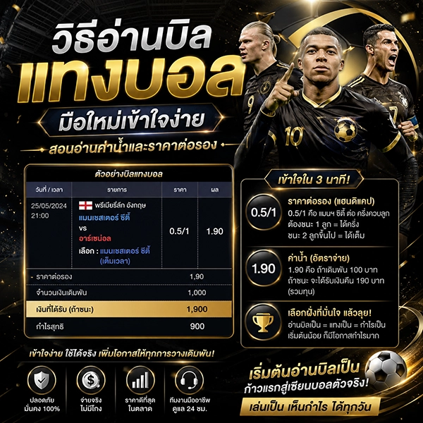 วิธีอ่านบิล แทงบอล